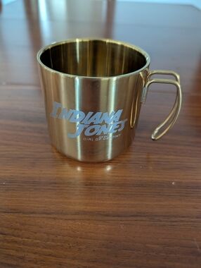 Indiana Jones and the Dial of Destiny Promotional Gold Coffee Mug Cup Pre Owned